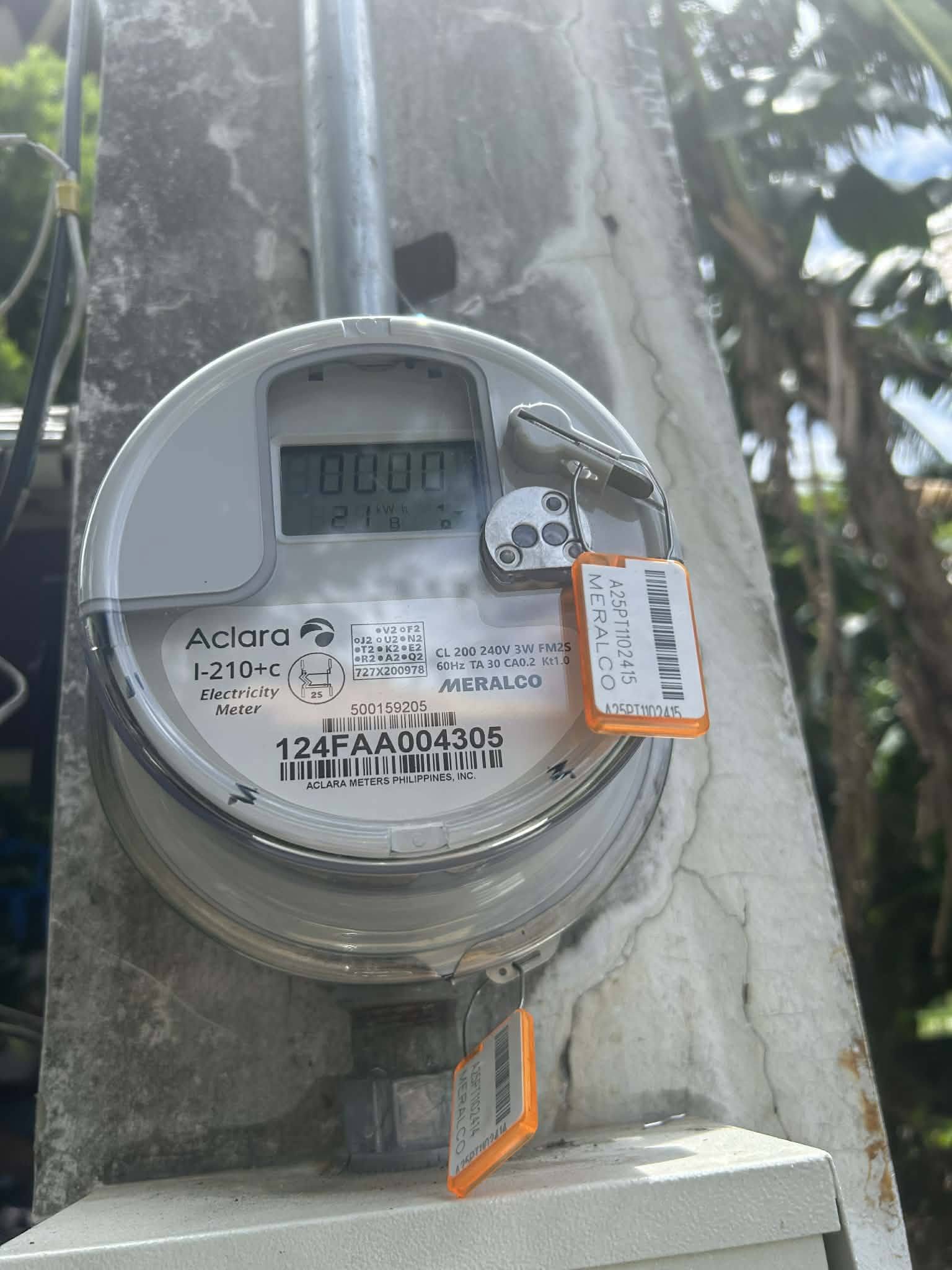 Installed Meralco digital electricity meter for an approved connection